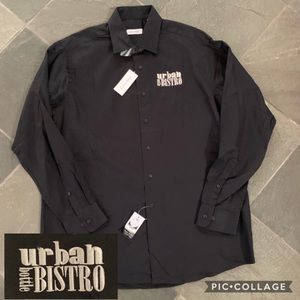 Calvin Klein Urban Bottle Bistro long sleeve black button down shirt Size Large
